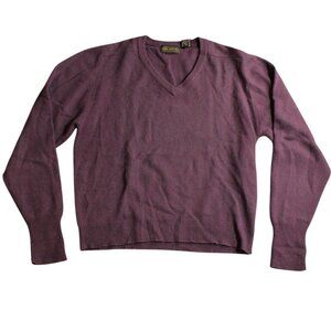 Neil Martin Mens Purple V Neck Sweater Vest Large 100% Lambswool